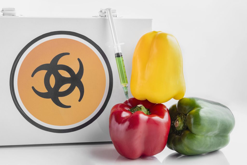 coloured sweet peppers toxic chemicals symbol